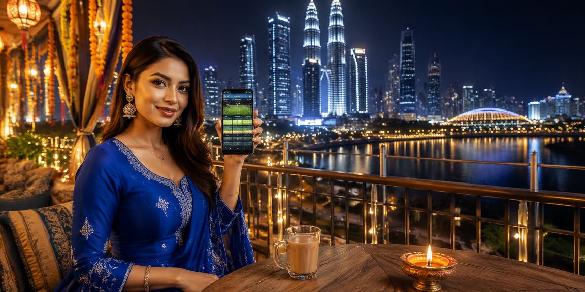 Pengguna kasino mudah alih berbaju kurung di Kuala Lumpur mengakses promosi terkini fm12